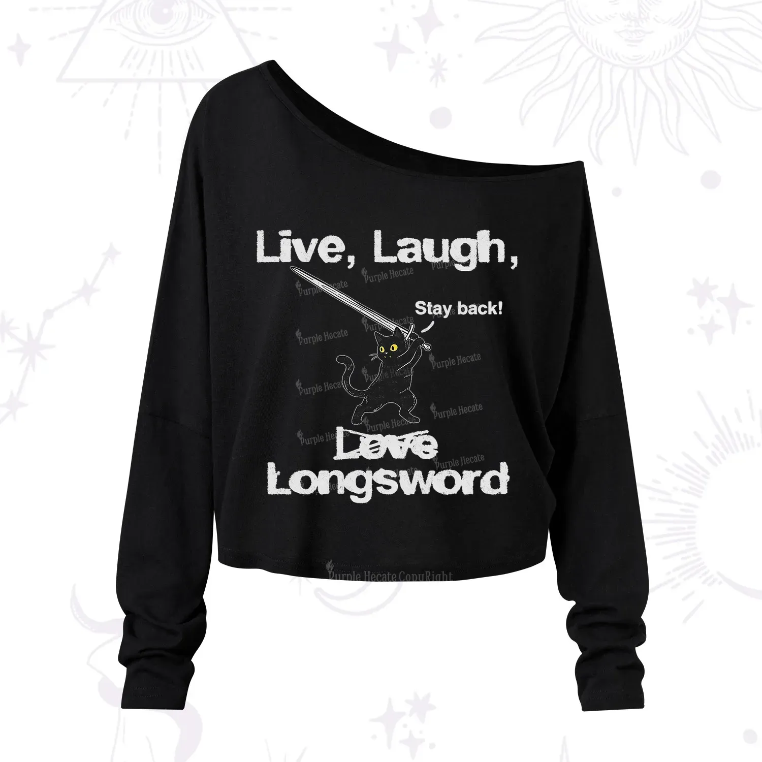 Purplehecate Live Laugh Love Longsword One Shoulder Long Sleeve Shirt