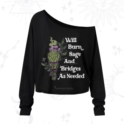 Purplehecate Will Burn Sage and Bridges One Shoulder Long Sleeve Shirt