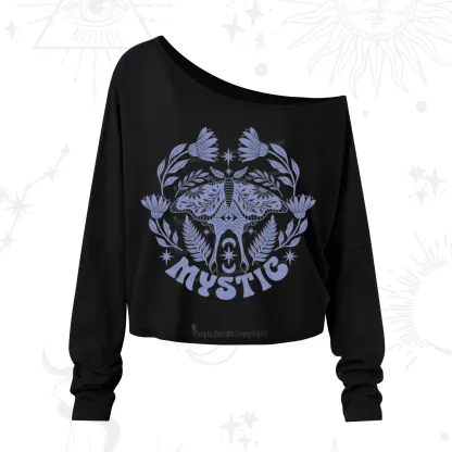 Purplehecate Mystic Moth One Shoulder Long Sleeve Shirt