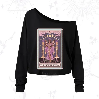 Purplehecate The Mystic High Priestess One Shoulder Long Sleeve Shirt