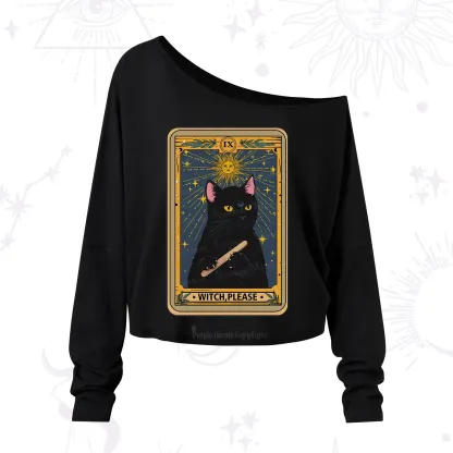 Purplehecate The Witch Please Tarot One Shoulder Long Sleeve Shirt