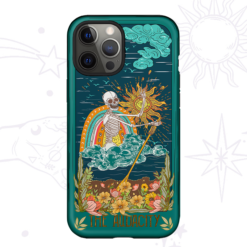 Purplehecate The Audacity Skeleton Tarot、 Phone Case