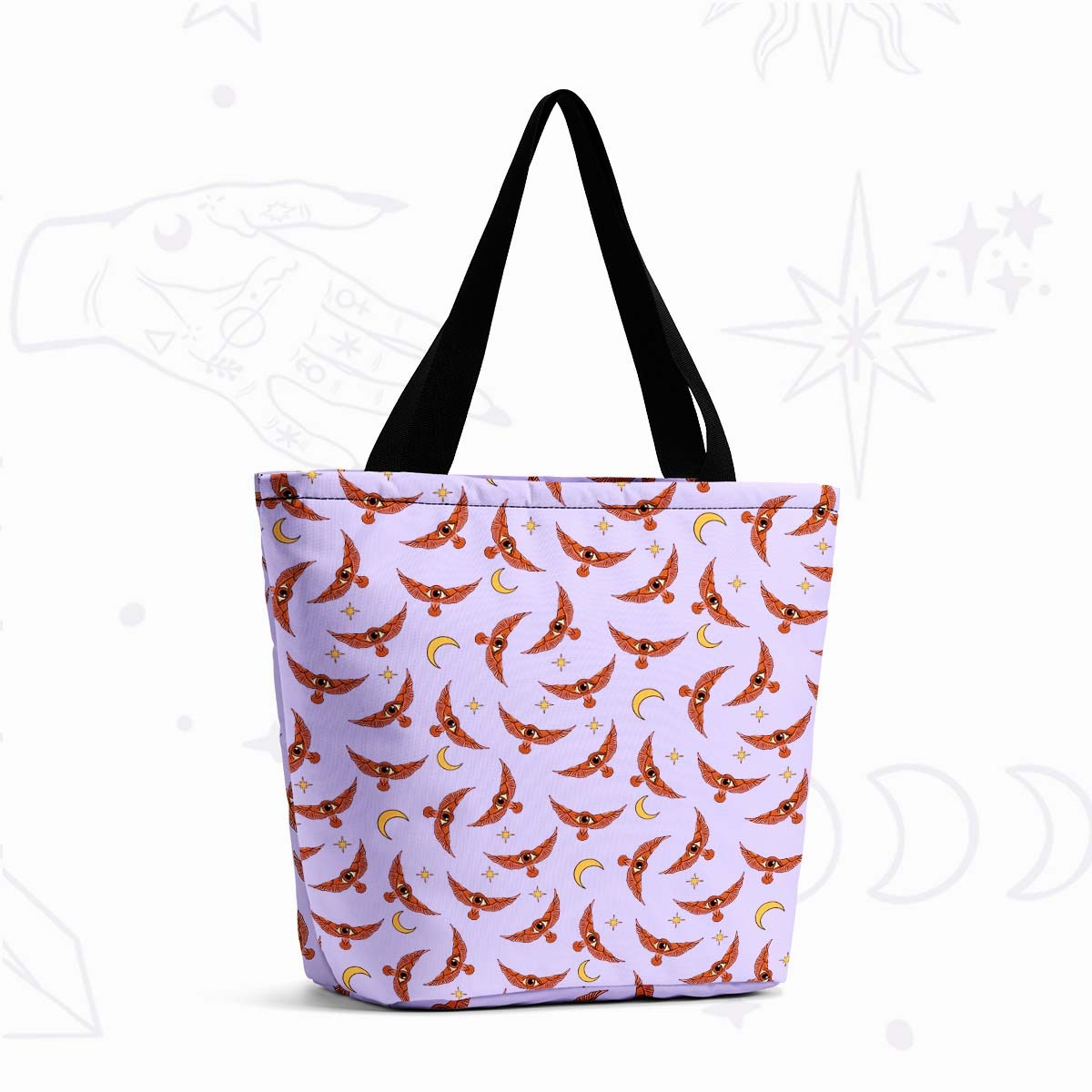 Purplehecate Moth and Moon Tote Shopping Bag