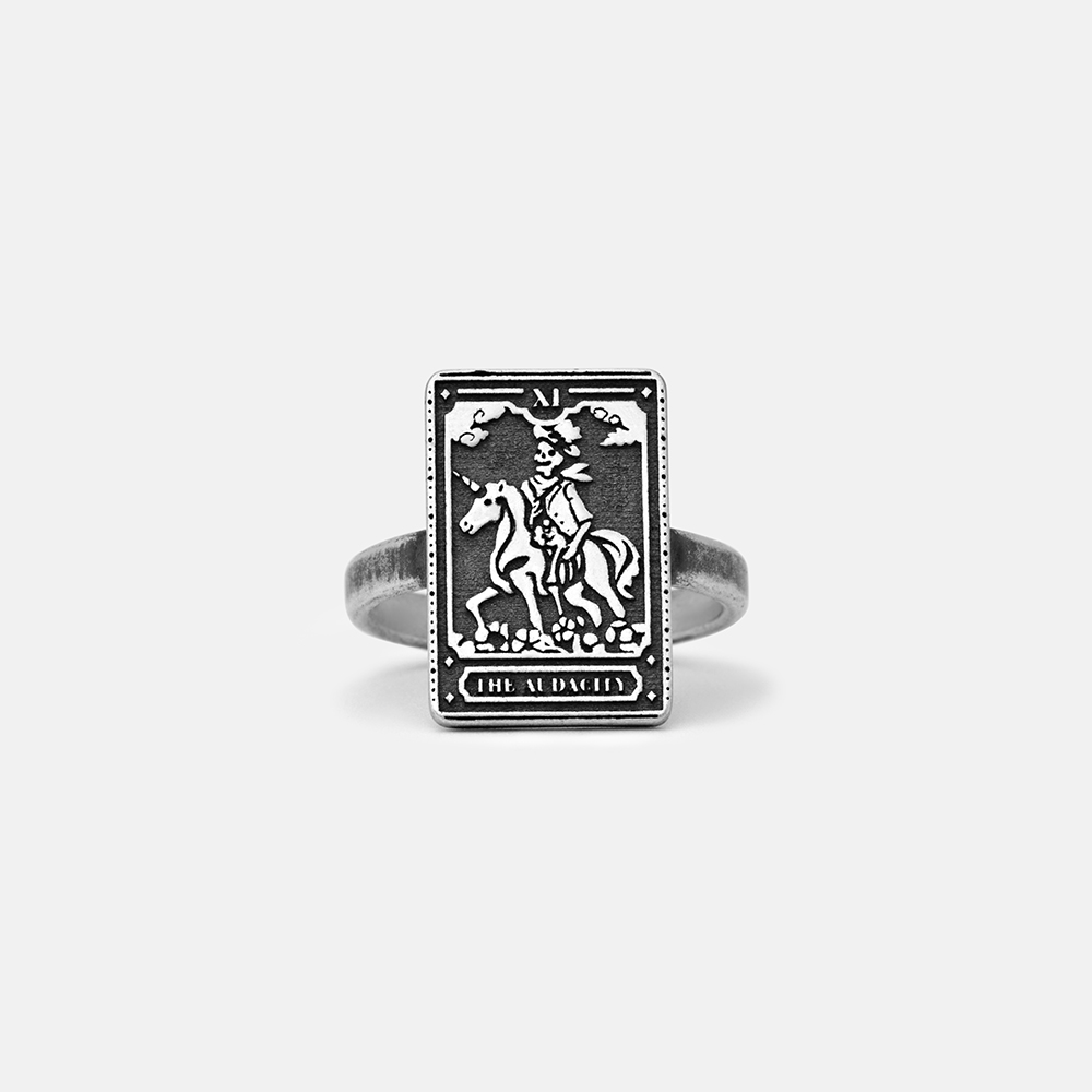 Purplehecate The Audacity Tarot Card  Sterling Silver Ring