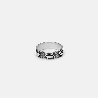 Purplehecate Moon Phase Coffee Sterling Silver Ring