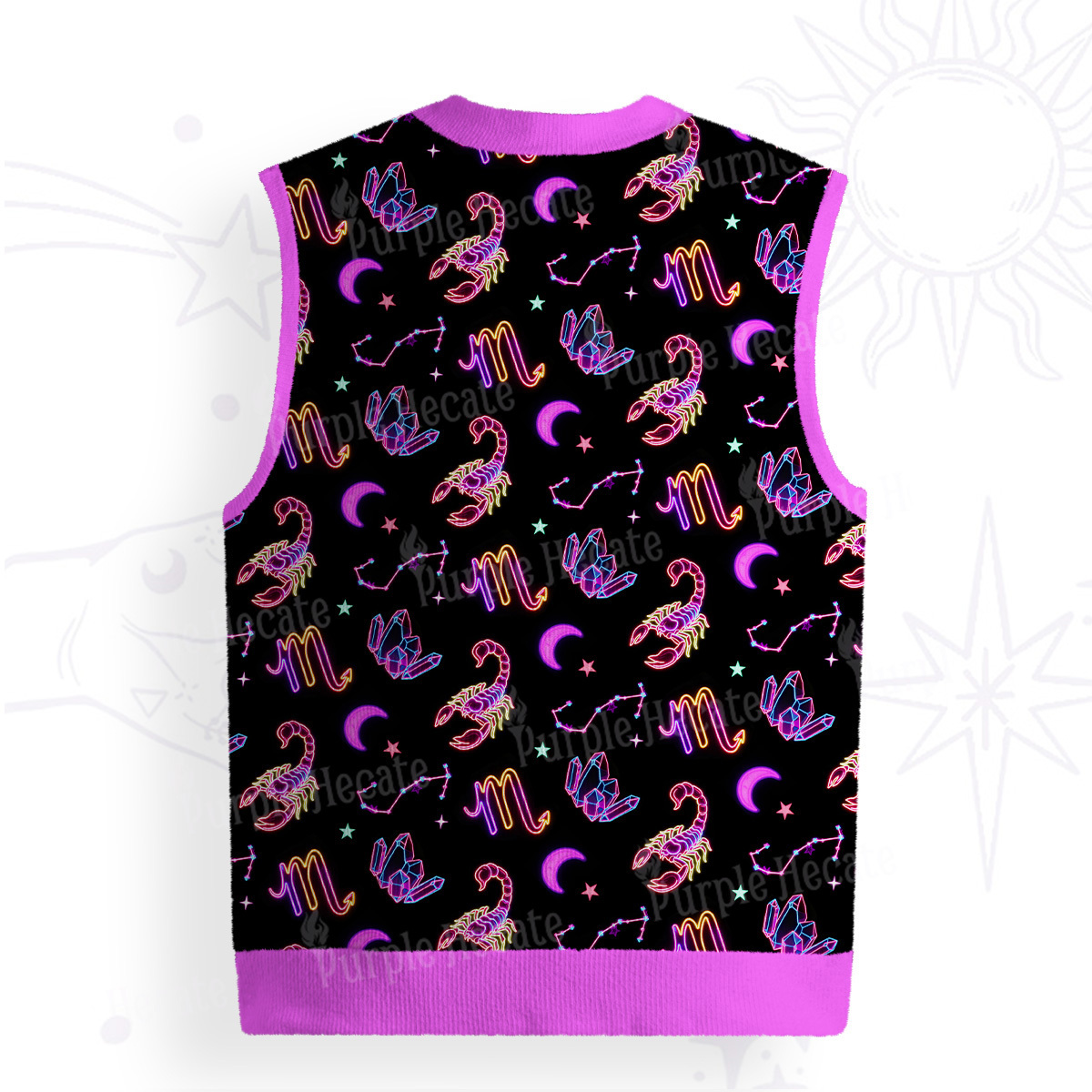 Purplehecate Scorpio Spirit Zodiac Ugly Sweater Vest