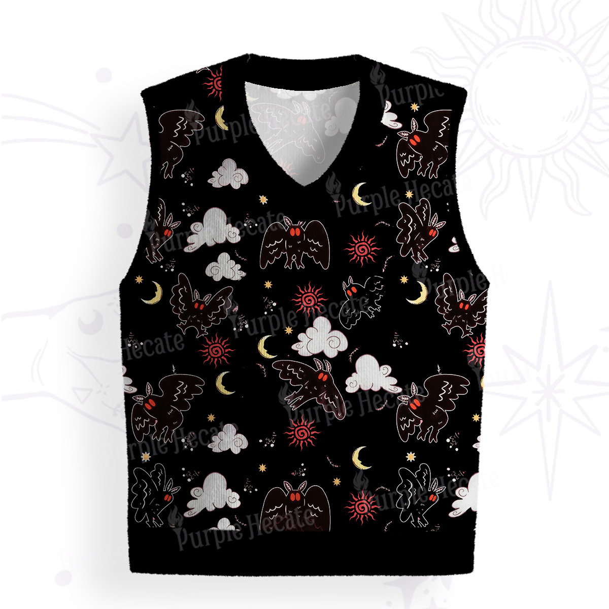 Purplehecate Cryptid Mothman Ugly Sweater Vest
