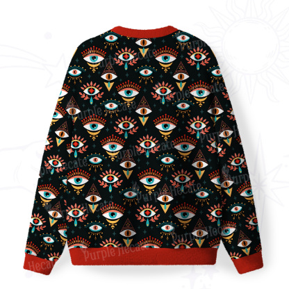 [Copy]Purplehecate Witchy Neon Naughty Cat Fuzzy Ugly Christmas Sweatshirt