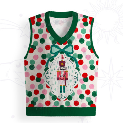 Purplehecate Candy Dot Nutcracker Christmas Ugly Sweater Vest