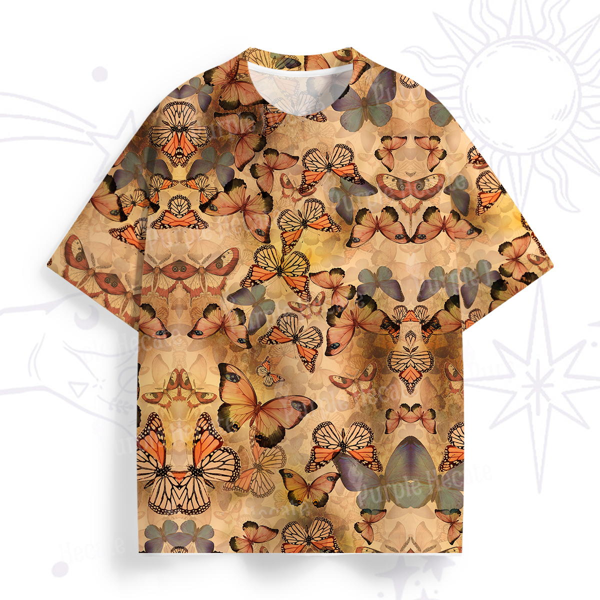 Purplehecate Monarch Butterfly Print All Over Print T-Shirt