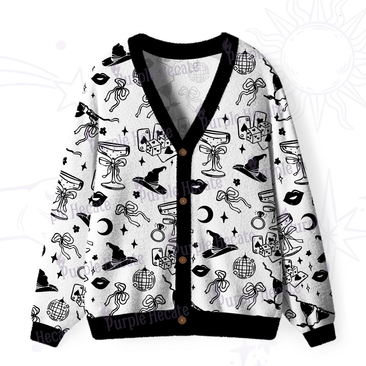 Purplehecate Witch’s Night Out Ugly Cardigan Sweaters