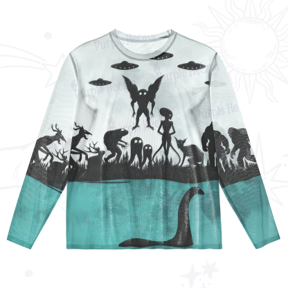 Purplehecate Alien Lake Monster Encounter Mesh Long Sleeve Top
