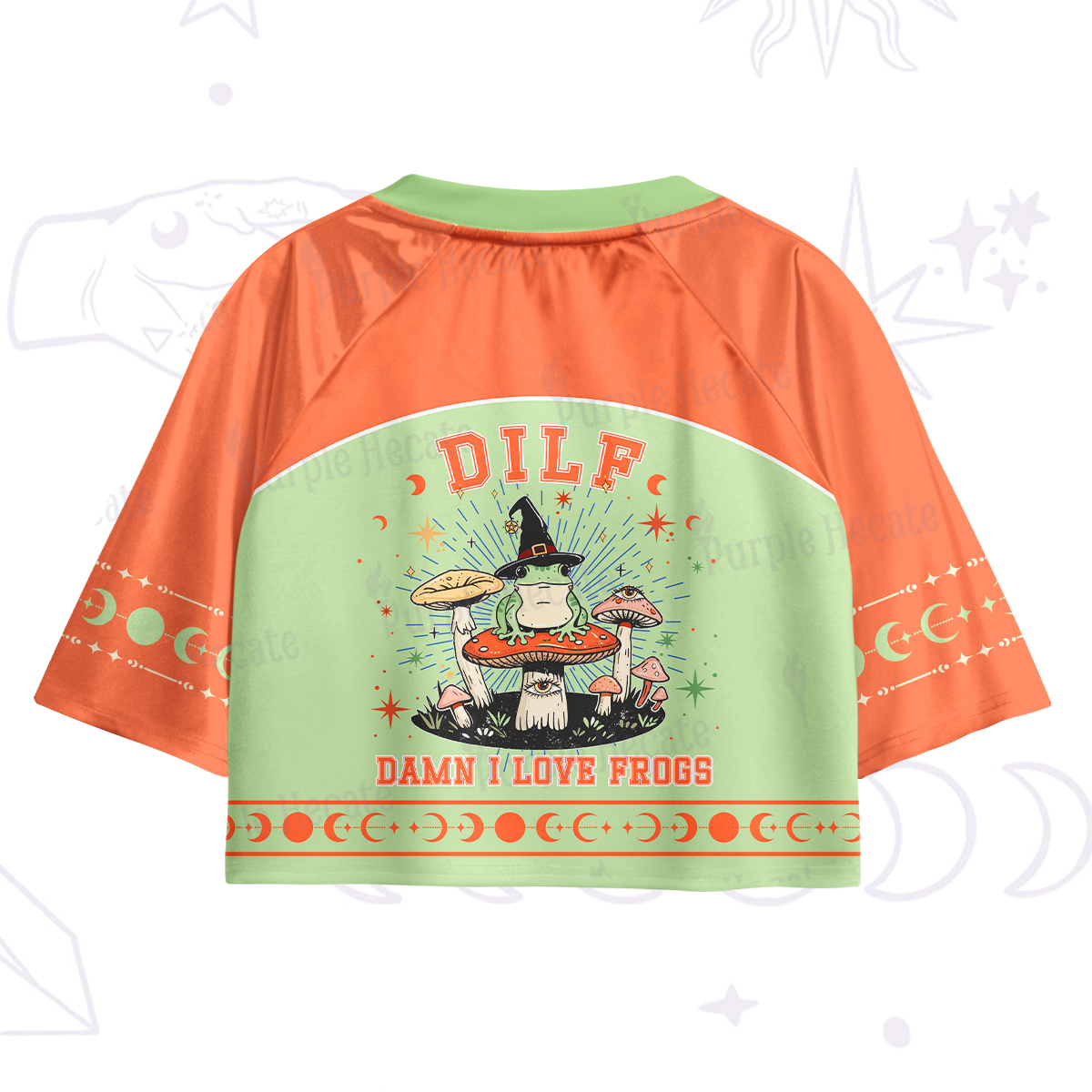 Purplehecate Dilf Damn I Love Frogs Crop Jersey Top