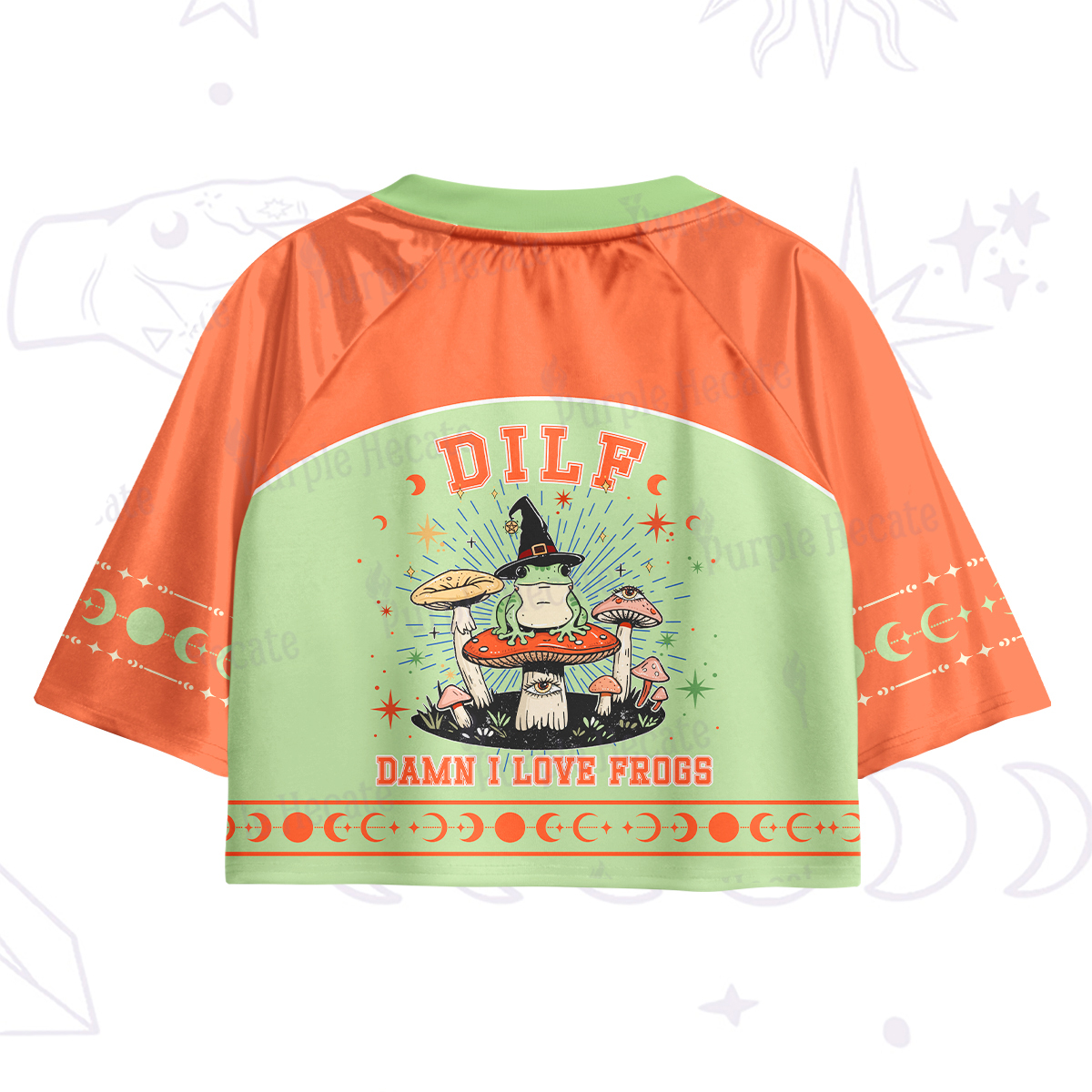Purplehecate Dilf Damn I Love Frogs Crop Jersey Top