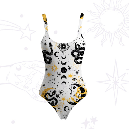 Purplehecate Divine Serpent Under the Moon Tank One Piece Swimsuit