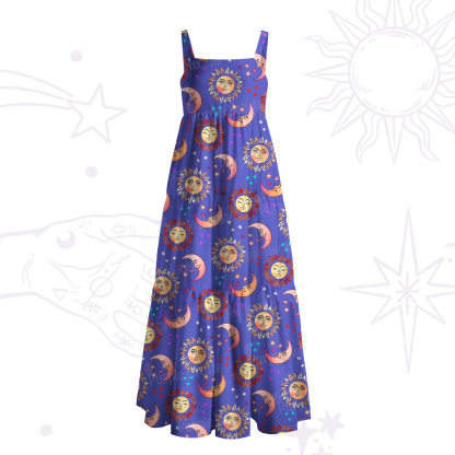 [Copy]Purplehecate Magic of Sun and Moon Wide Straps Maxi Dress
