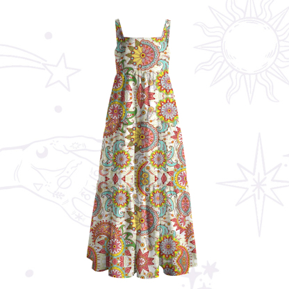 Purplehecate Mandala Dream Wide Straps Maxi Dress