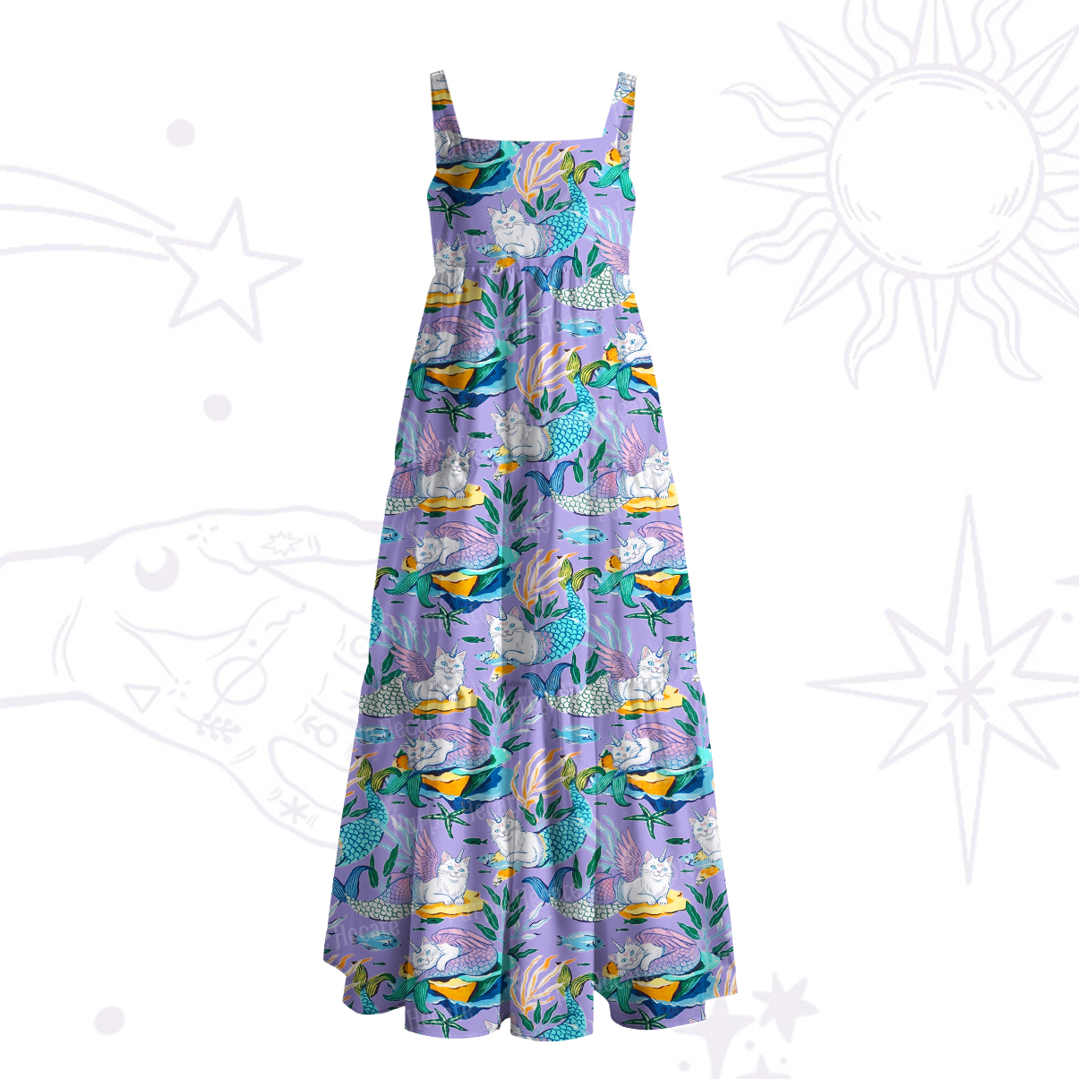 [Copy]Purplehecate Mandala Dream Wide Straps Maxi Dress