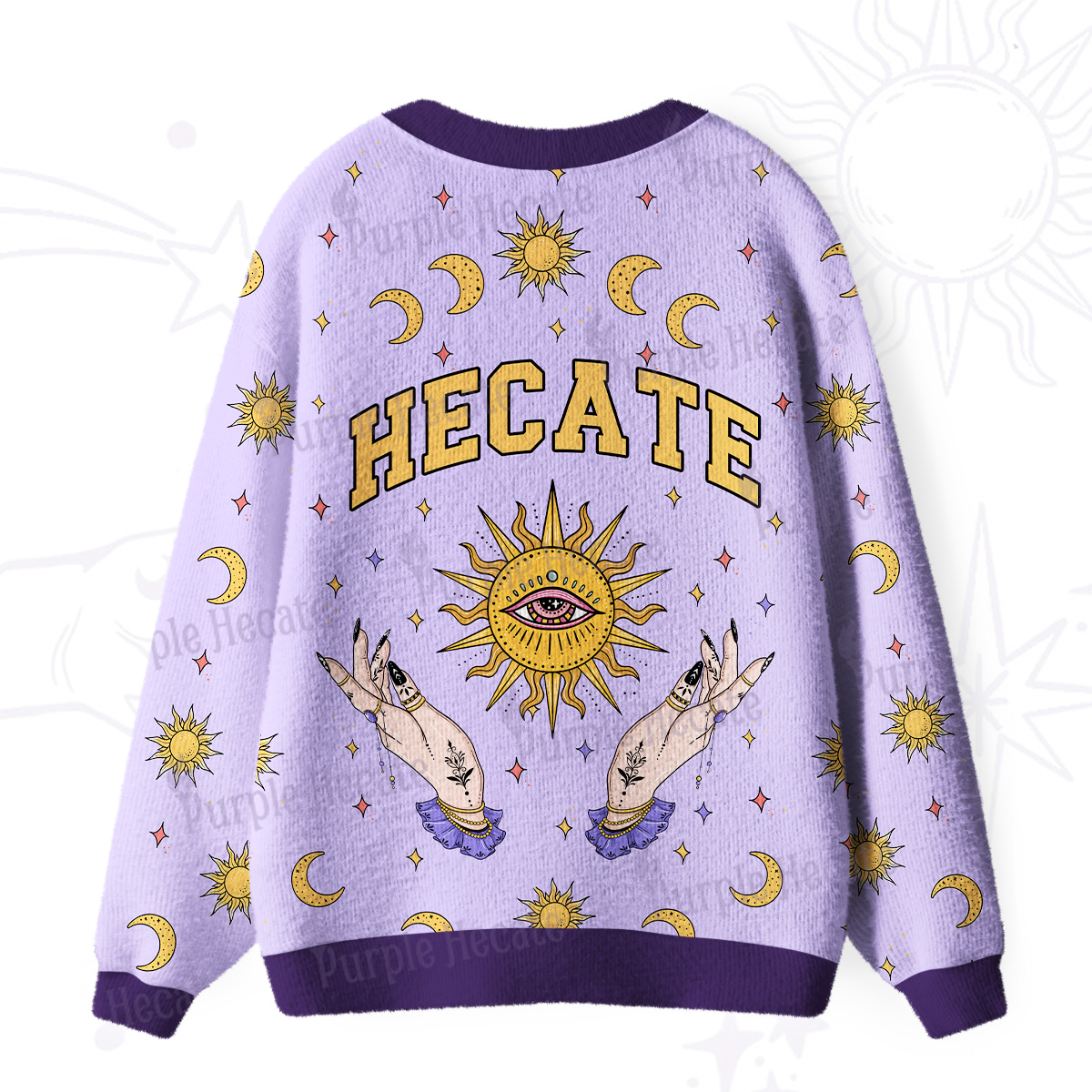 Purplehecate Hecate Moonlight Sorcery Ugly Cardigan Sweaters