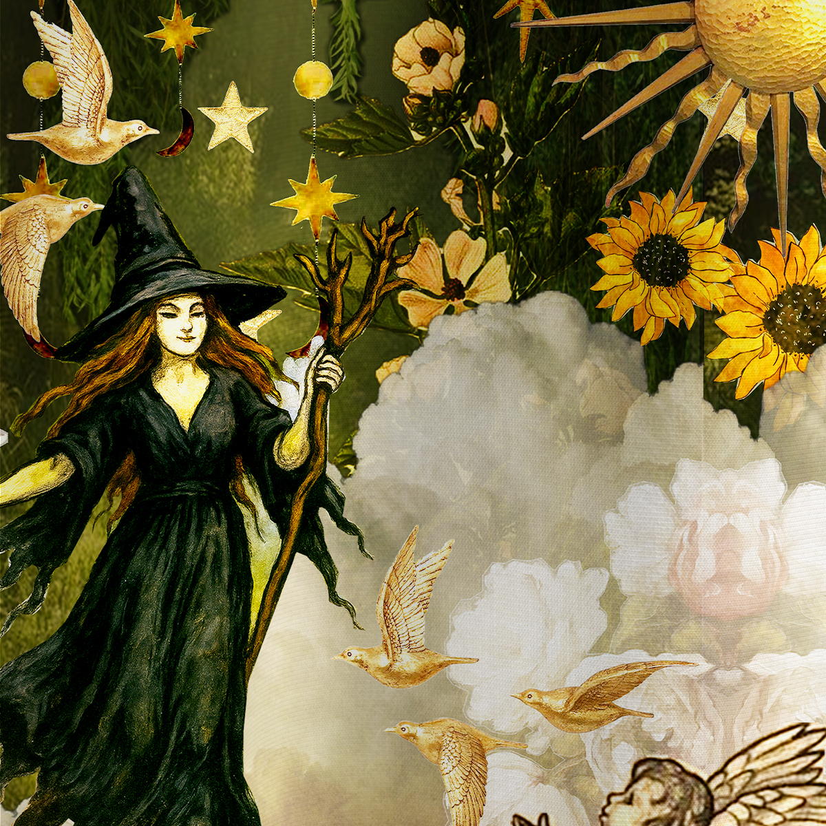 Purplehecate Garden of the Celestial Witch All Over Print T-Shirt