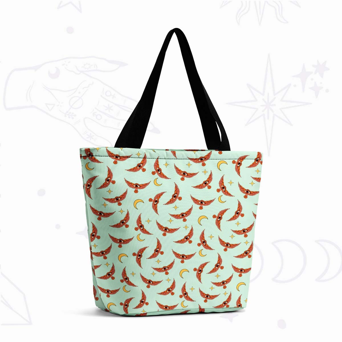 Purplehecate Moth and Moon Tote Shopping Bag