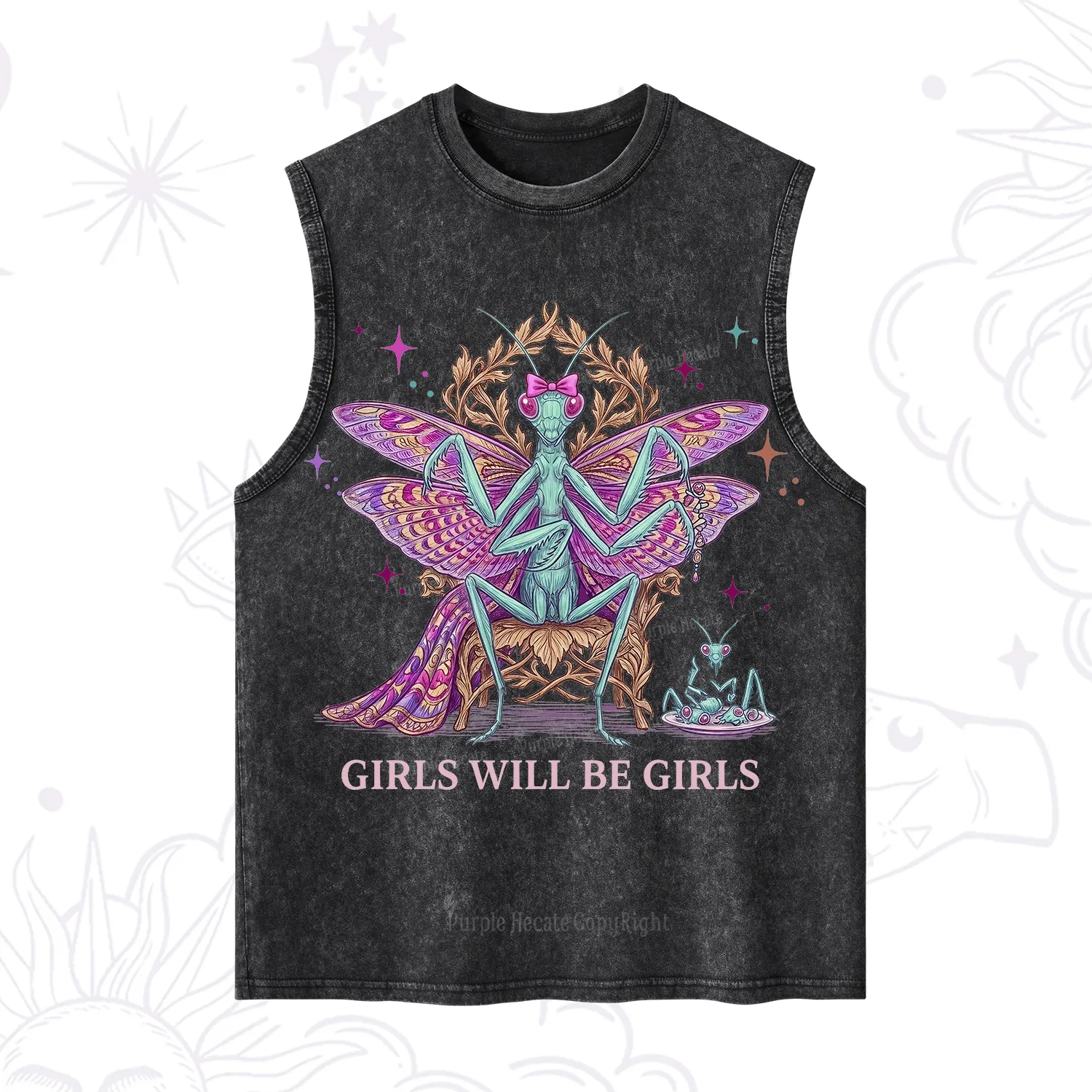 Purplehecate Girls Will Be Girls Mantis Queen Washed Tank