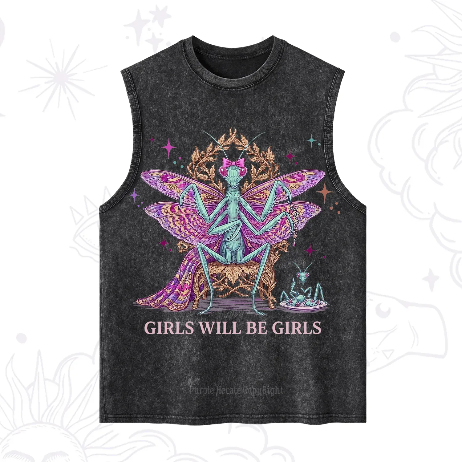 Purplehecate Girls Will Be Girls Mantis Queen Washed Tank