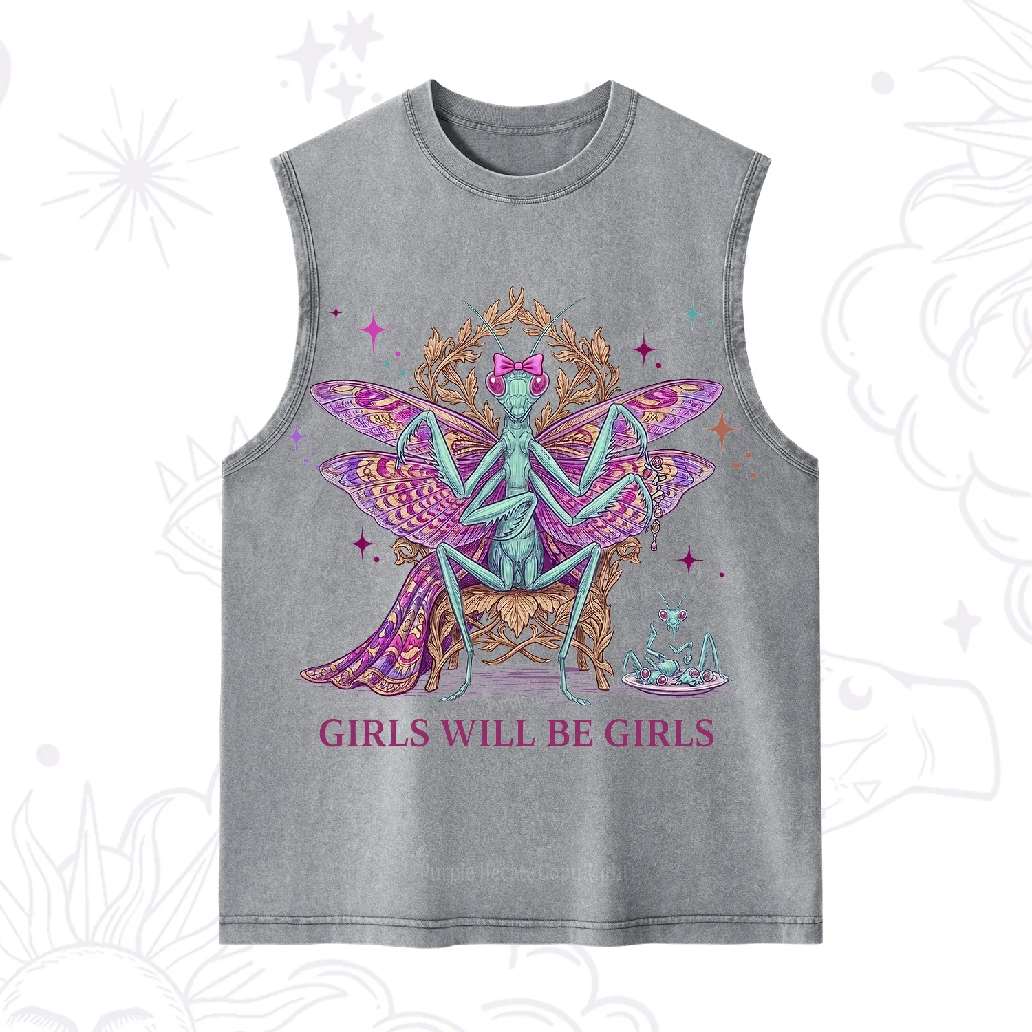 Purplehecate Girls Will Be Girls Mantis Queen Washed Tank