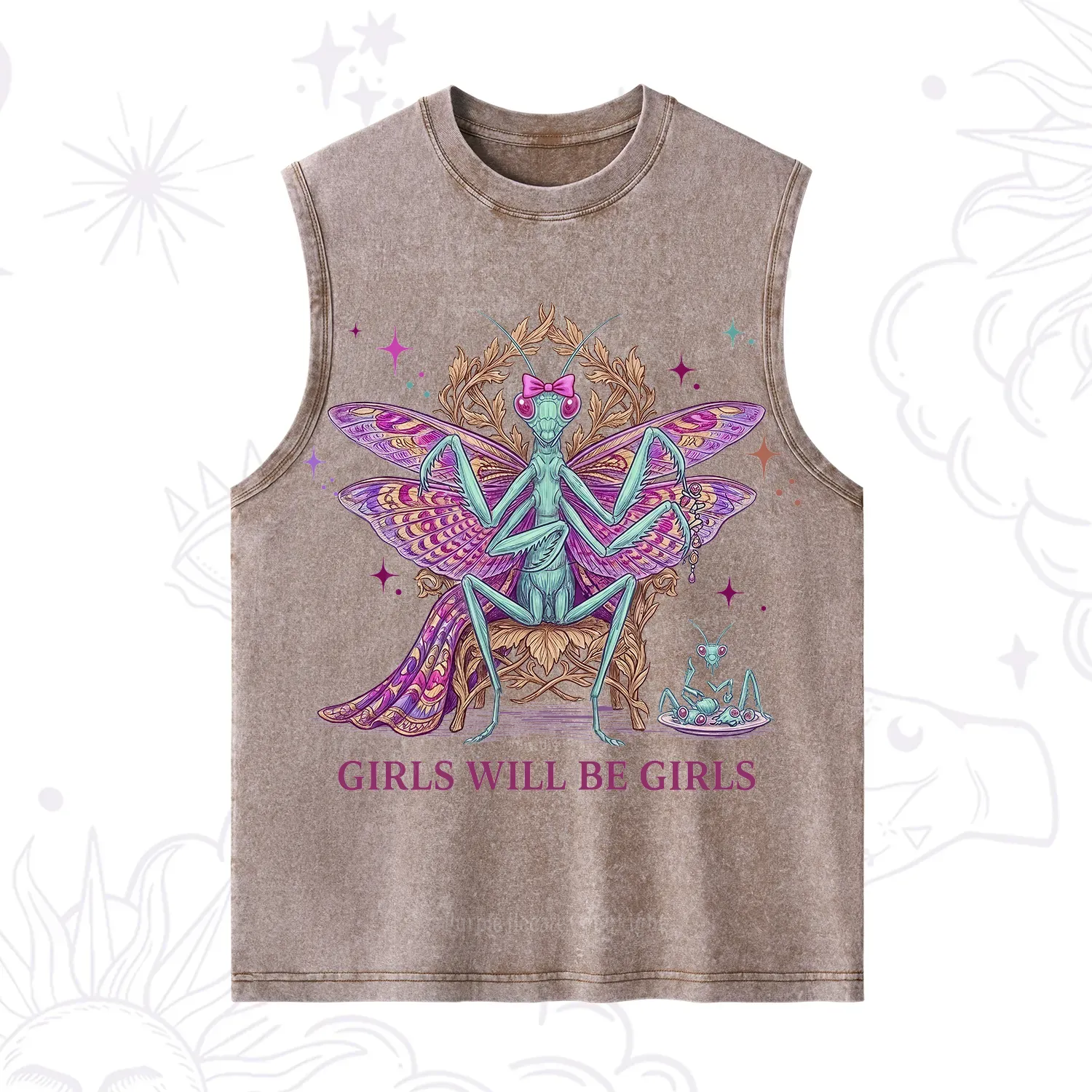 Purplehecate Girls Will Be Girls Mantis Queen Washed Tank
