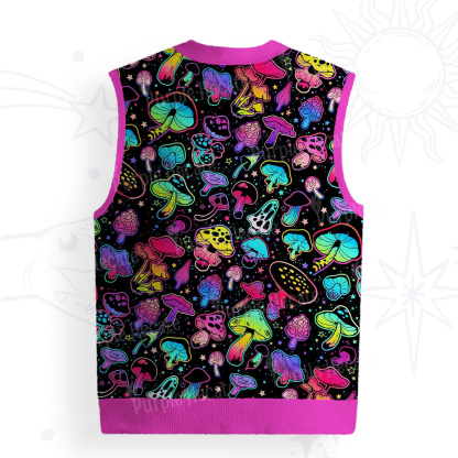 Purplehecate Psychedelic Mushroom Rave Ugly Sweater Vest
