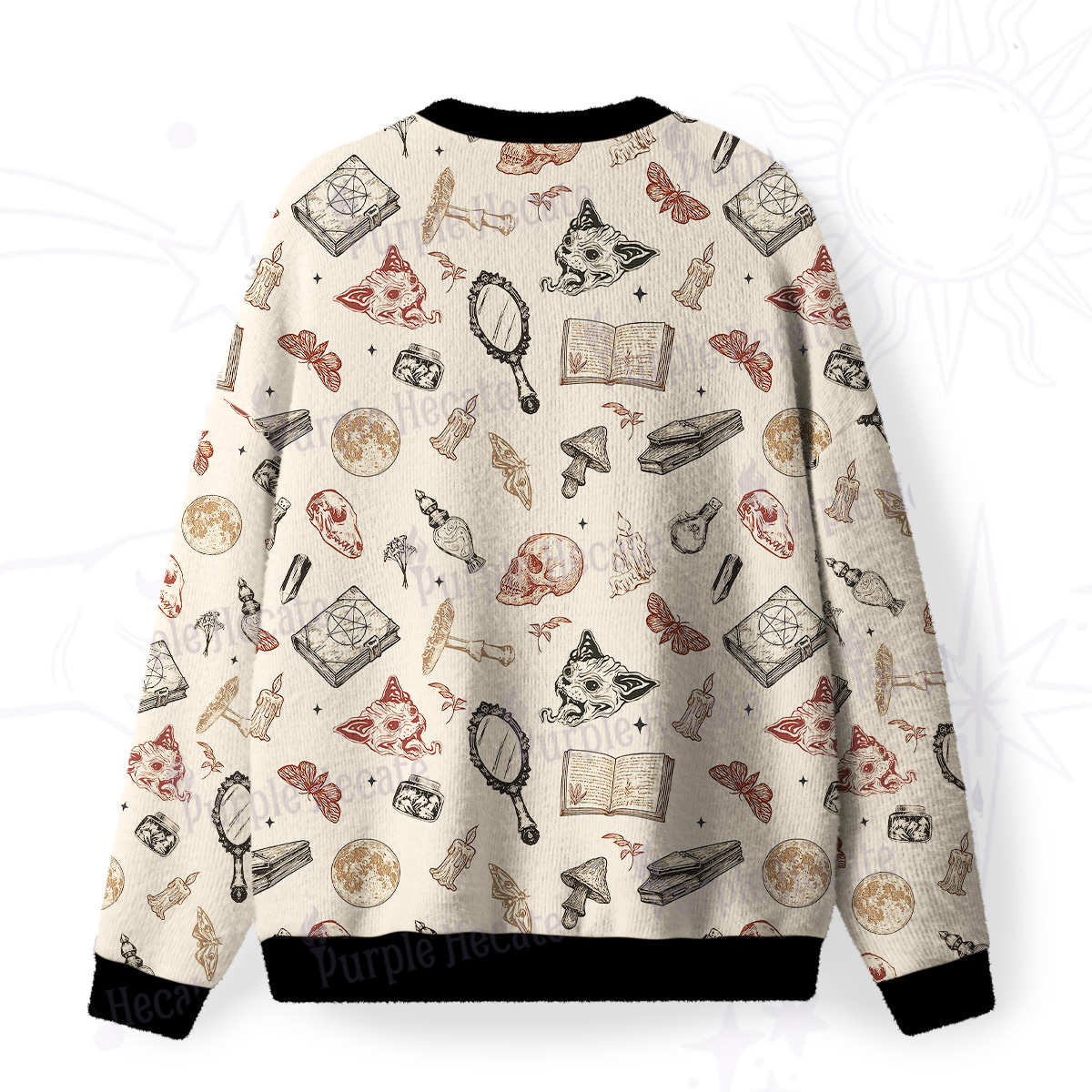 Purplehecate Witchcraft Study Fuzzy Ugly Christmas Sweatshirt