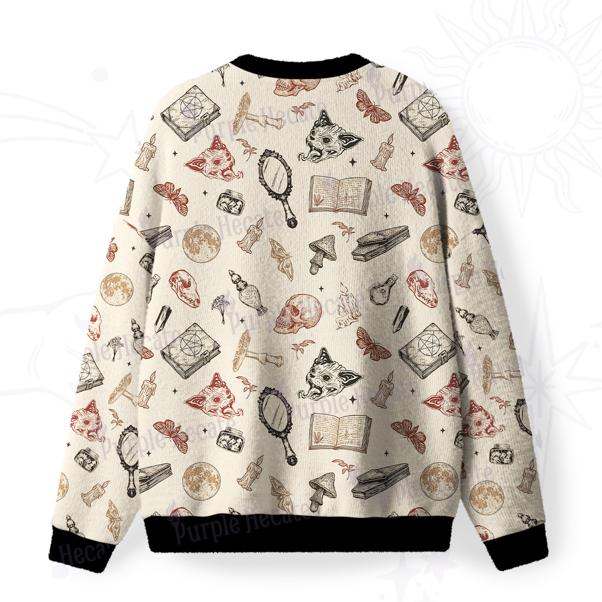 Purplehecate Witchcraft Study Fuzzy Ugly Christmas Sweatshirt