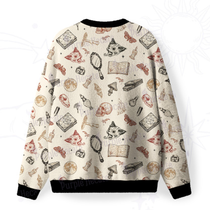 Purplehecate Witchcraft Study Fuzzy Ugly Christmas Sweatshirt