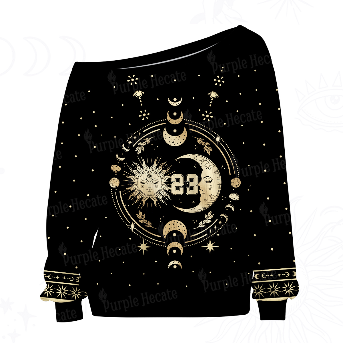 Purplehecate Celestial Sun and Moon Off The Shoulder Graphic Jersey