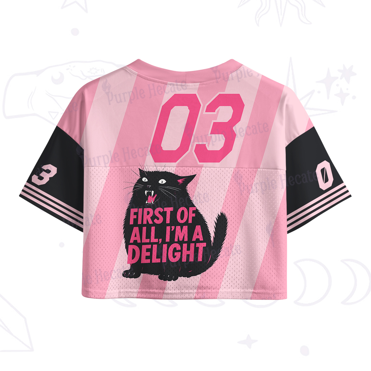 Purplehecate First Of All I'm A Delight Cat Crop Sports Jersey