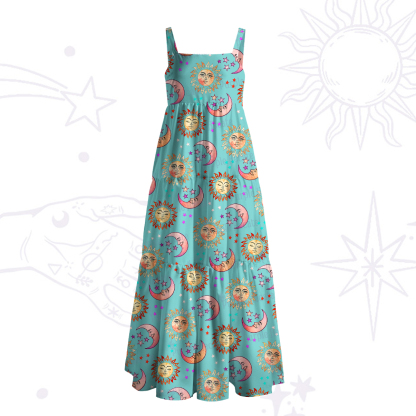 [Copy]Purplehecate Magic of Sun and Moon Wide Straps Maxi Dress