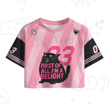 Purplehecate First Of All I'm A Delight Cat Crop Sports Jersey