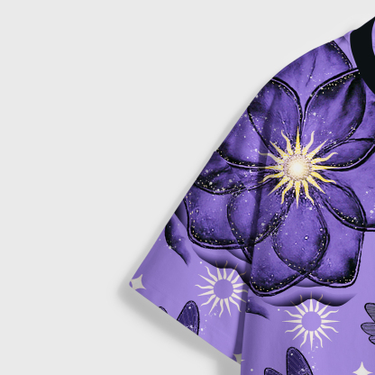Purplehecate Moonlit Petals and Wings All Over Print T-Shirt