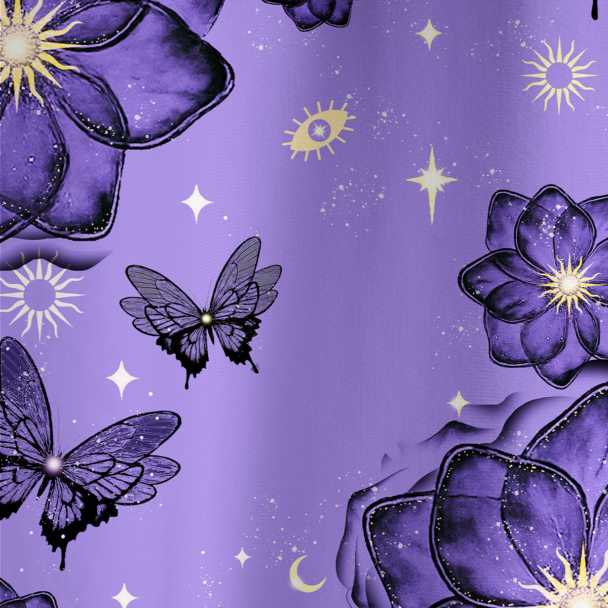 Purplehecate Moonlit Petals and Wings All Over Print T-Shirt