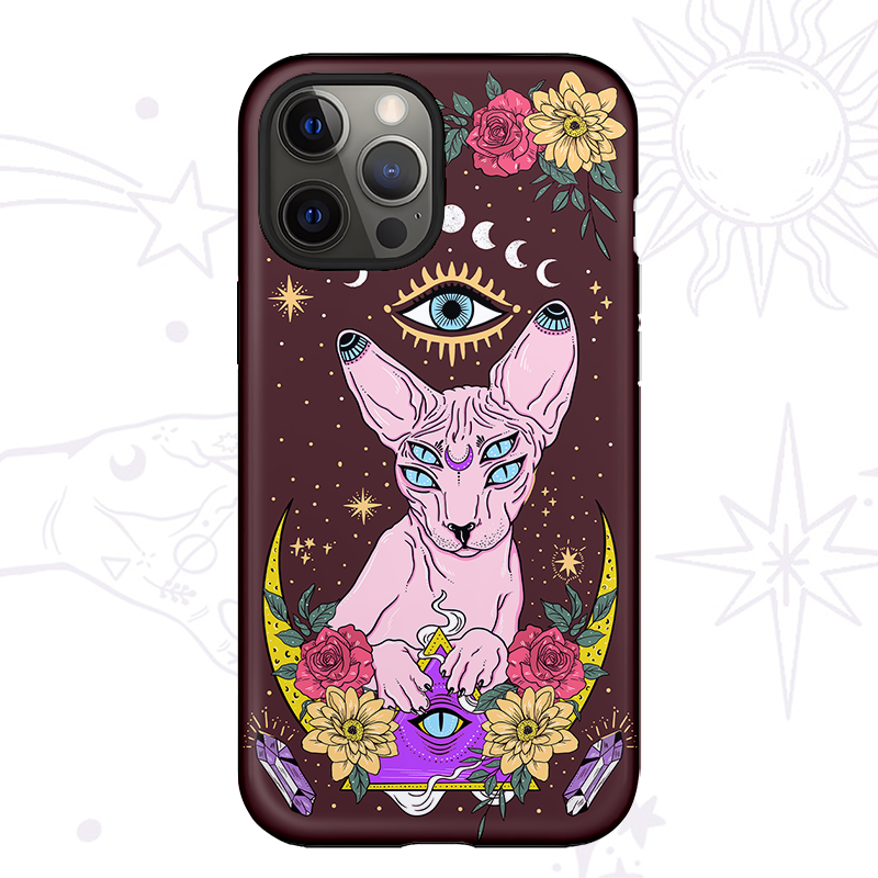 Purplehecate Moon Phase Cat Phone Case