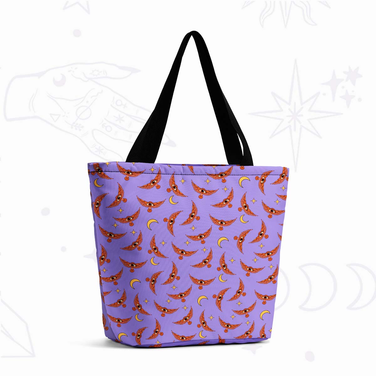 Purplehecate Moth and Moon Tote Shopping Bag