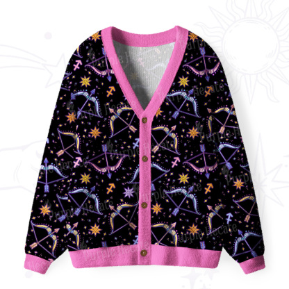 Purplehecate Sagittarius Spirit Zodiac Ugly Cardigan Sweaters