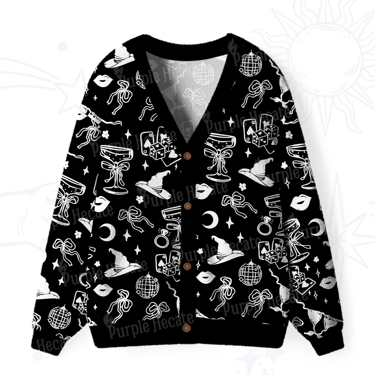 Purplehecate Witch’s Night Out Ugly Cardigan Sweaters