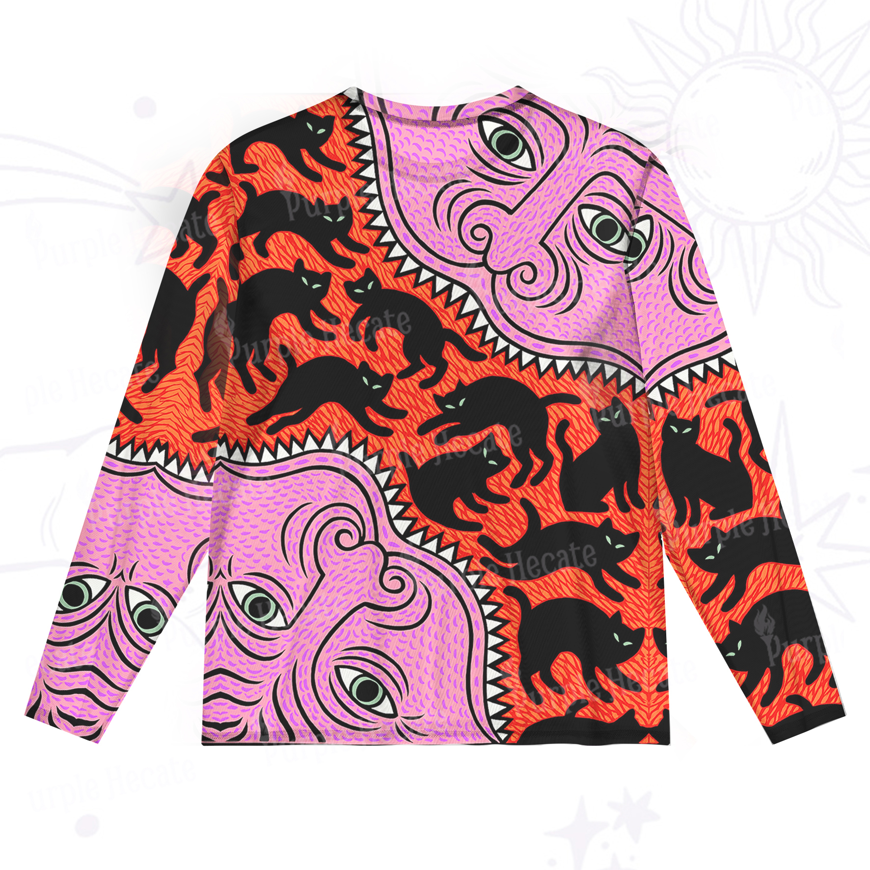 Purplehecate Cats for the Devil’s Feast Mesh Long Sleeve Top