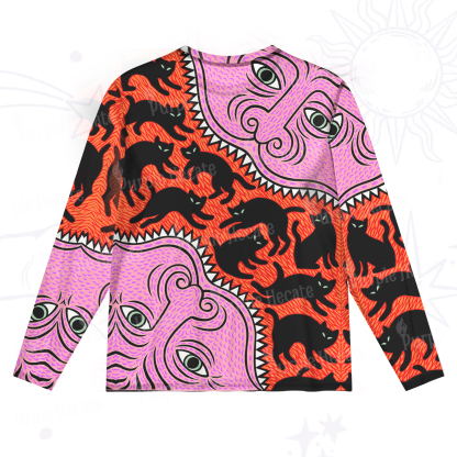 Purplehecate Cats for the Devil’s Feast Mesh Long Sleeve Top