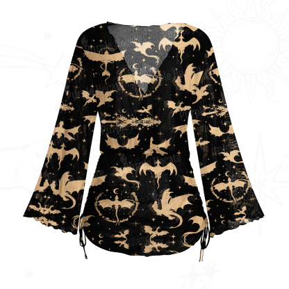 Purplehecate Fantasy Dragon Allover Mesh Cover Up Dress