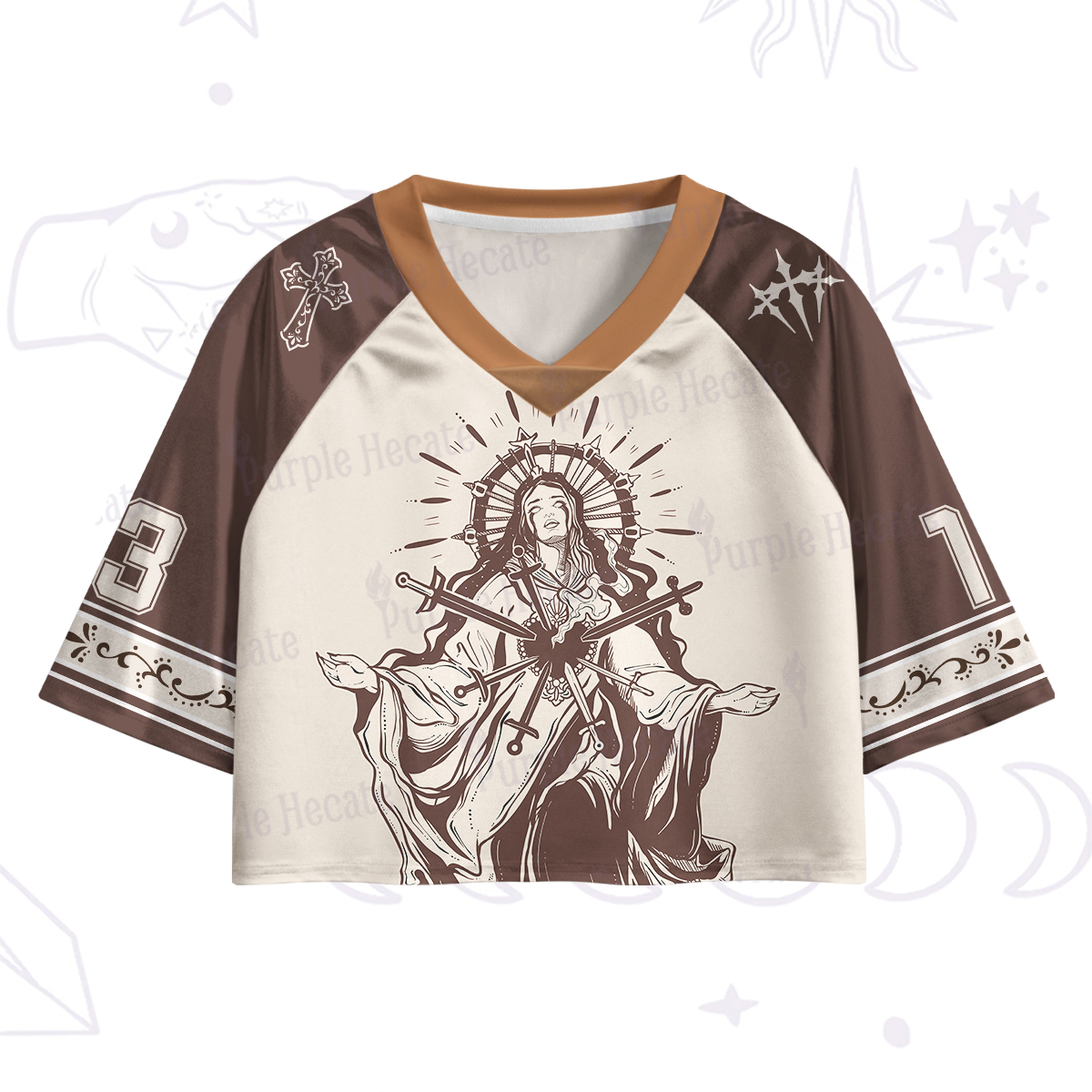 Purplehecate I'm Fine Crop Jersey Top