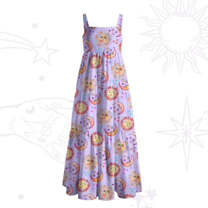 [Copy]Purplehecate Magic of Sun and Moon Wide Straps Maxi Dress