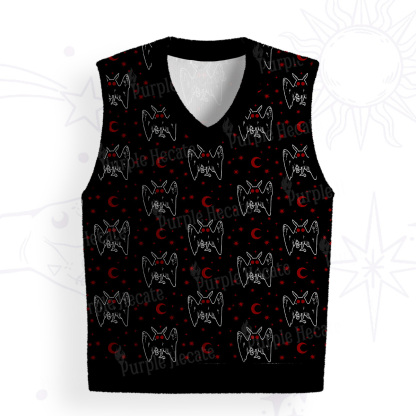 Purplehecate Witchy Mothman Night Ugly Sweater Vest
