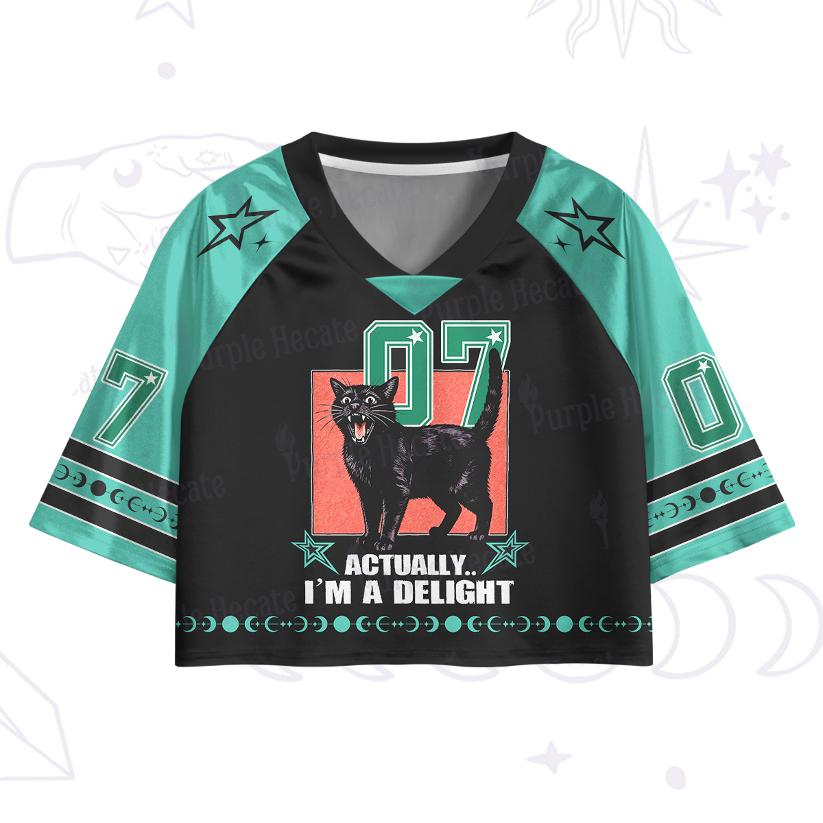 Purplehecate Actually Im a Delight Crop Jersey Top